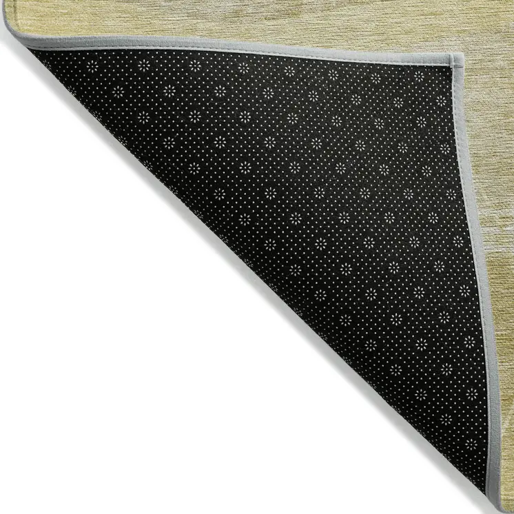 3' X 5' Wheat Gold And Ivory Abstract Washable Indoor Outdoor Area Rug