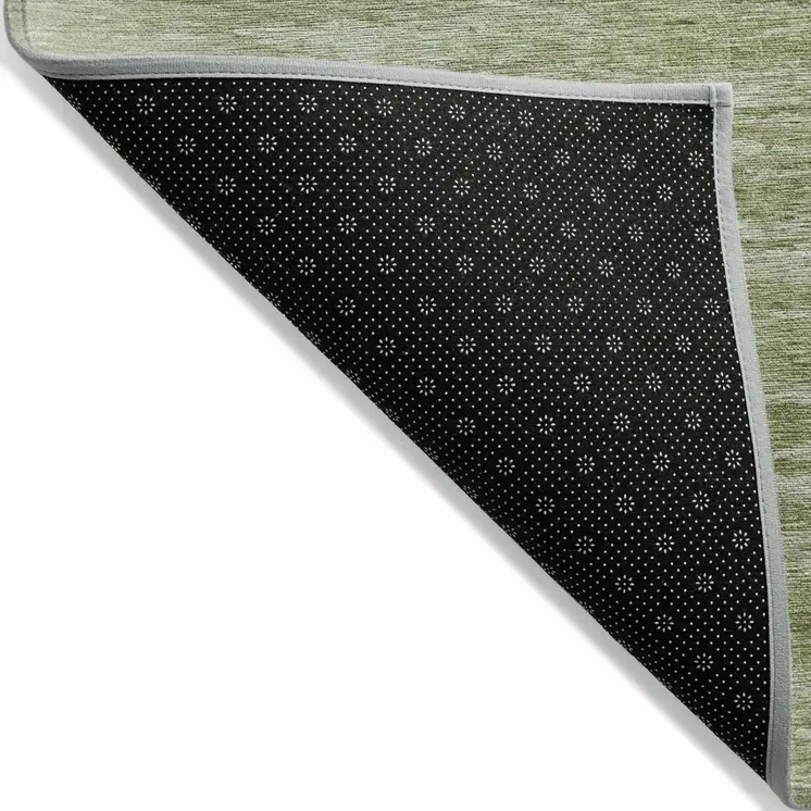 5' X 8' Artichoke Green And Fern Green Abstract Washable Indoor Outdoor Area Rug