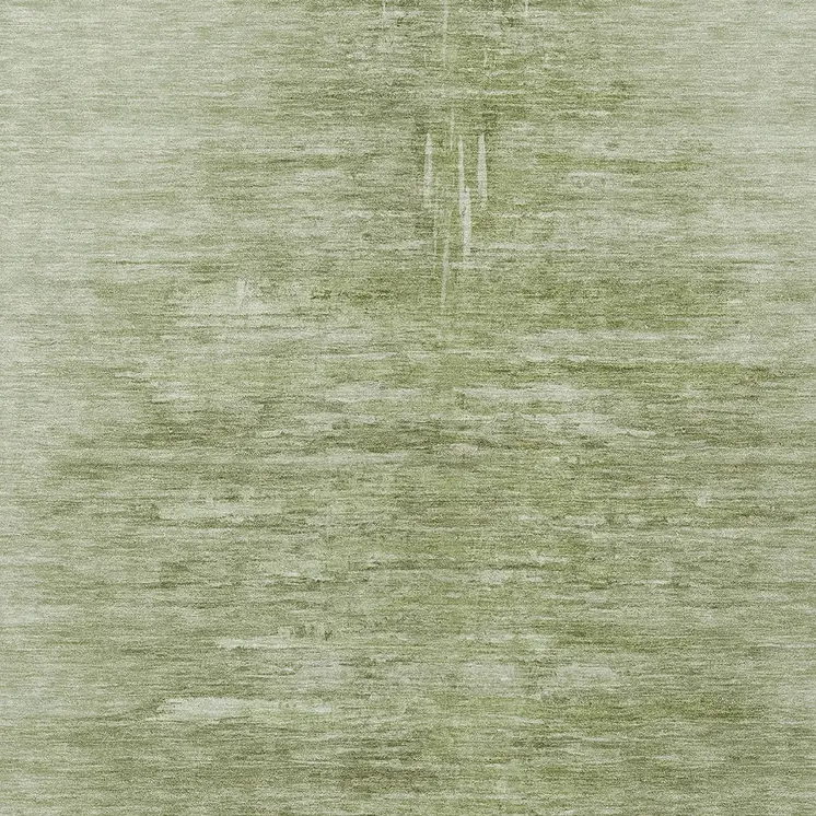 5' X 8' Artichoke Green And Fern Green Abstract Washable Indoor Outdoor Area Rug