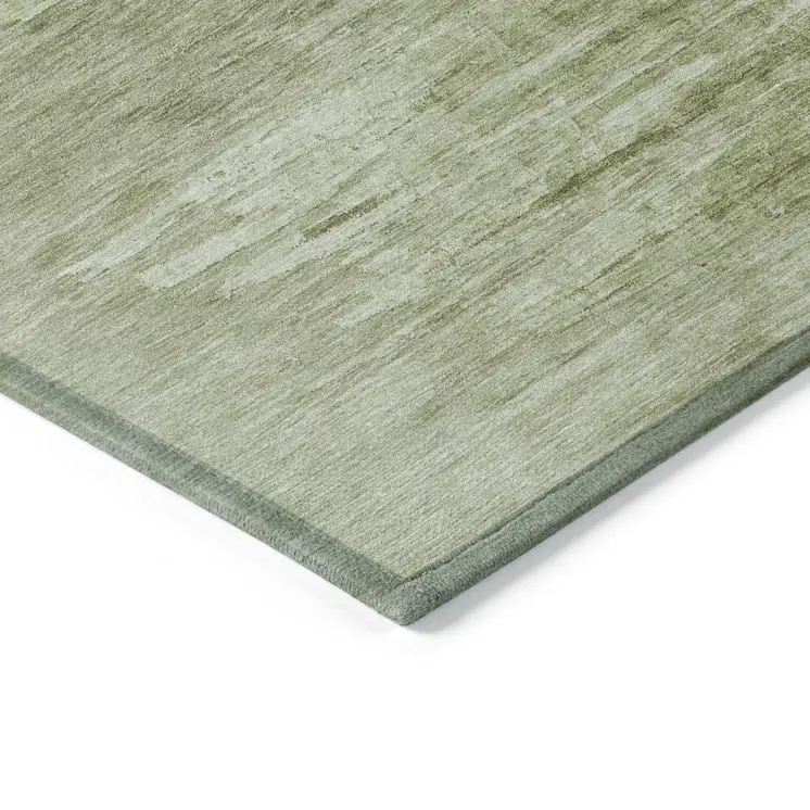 8' X 10' Artichoke Green And Fern Green Abstract Washable Indoor Outdoor Area Rug