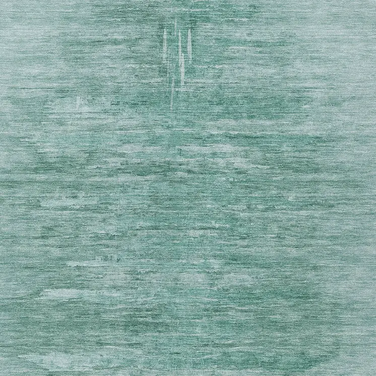 8' X 10' Aqua And Teal Blue Abstract Washable Indoor Outdoor Area Rug