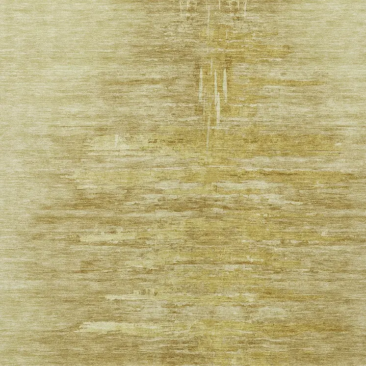 3' X 5' Gold And Wheat Abstract Washable Indoor Outdoor Area Rug