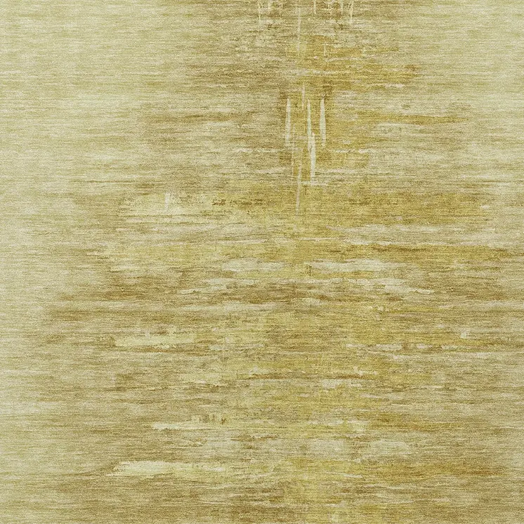 5' X 8' Gold And Wheat Abstract Washable Indoor Outdoor Area Rug