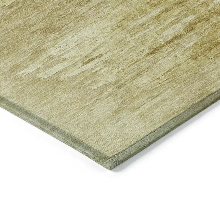 9' X 12' Gold And Wheat Abstract Washable Indoor Outdoor Area Rug