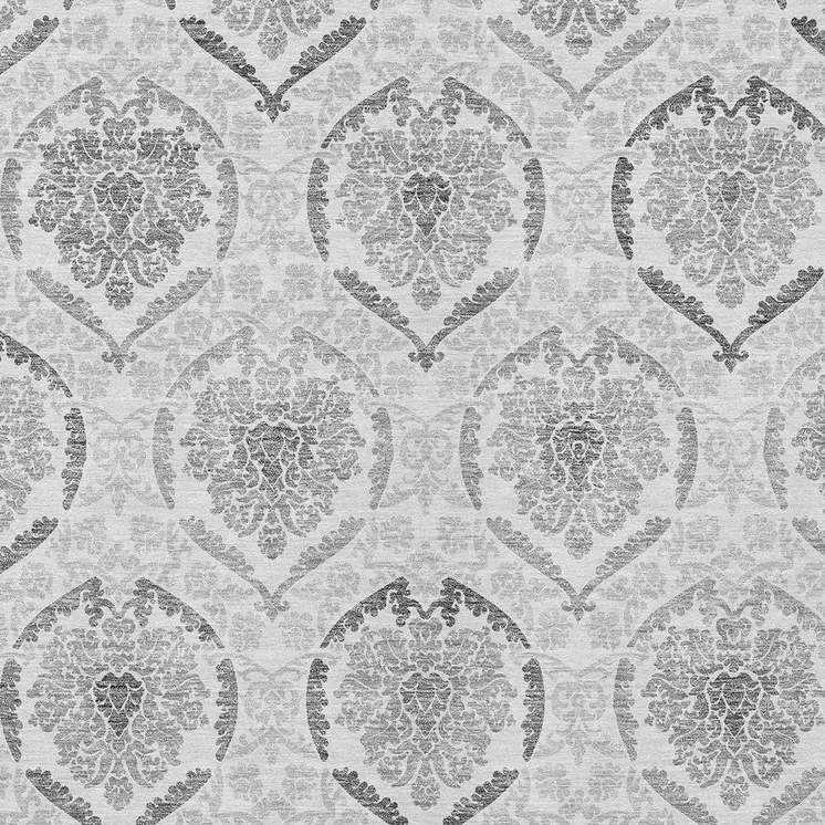 8' X 10' Silver Gray And Charcoal Medallion Washable Indoor Outdoor Area Rug