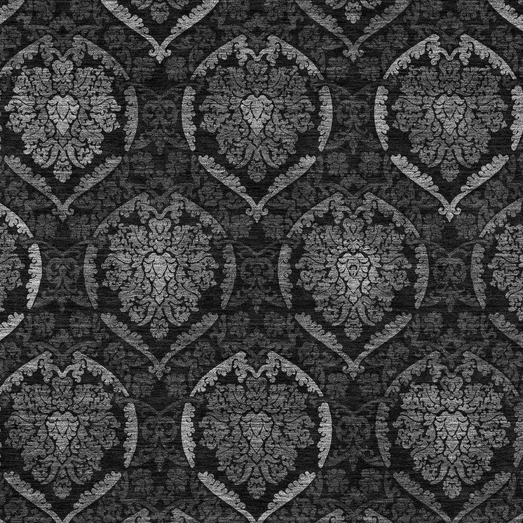 9' X 12' Gray Charcoal And Silver Medallion Washable Indoor Outdoor Area Rug