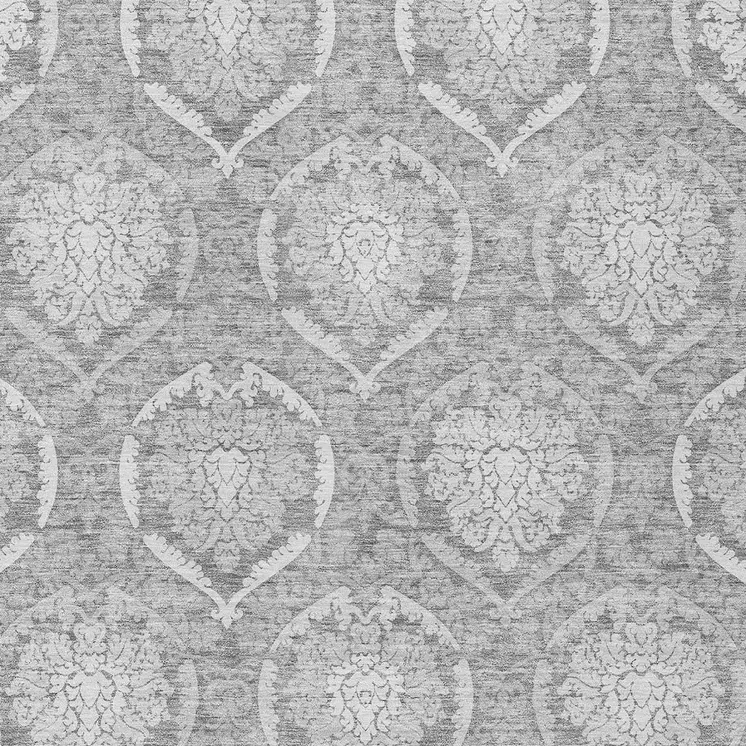 10' X 14' Gray And Silver Medallion Washable Indoor Outdoor Area Rug