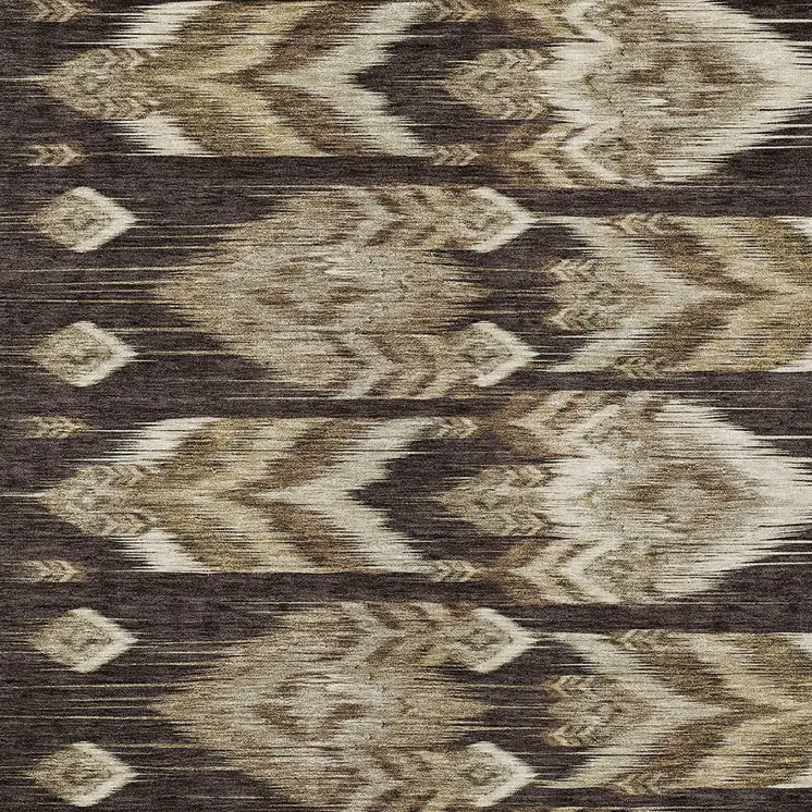 8' X 10' Brown Beige And Taupe Southwestern Washable Indoor Outdoor Area Rug