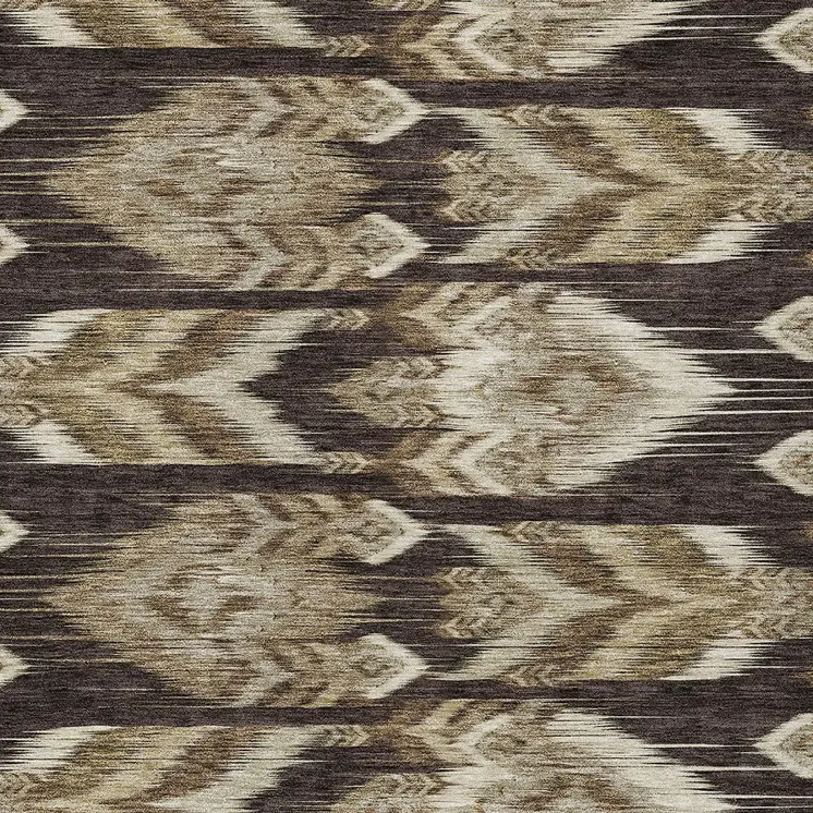10' X 14' Brown Beige And Taupe Southwestern Washable Indoor Outdoor Area Rug