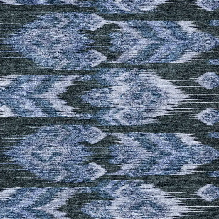 3' X 5' Denim Blue And Sky Blue Southwestern Washable Indoor Outdoor Area Rug