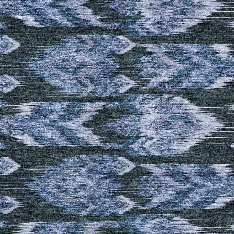 8' X 10' Denim Blue And Sky Blue Southwestern Washable Indoor Outdoor Area Rug
