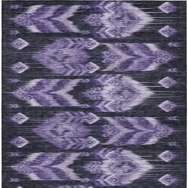 5' X 8' Purple Lavender And Plum Southwestern Washable Indoor Outdoor Area Rug