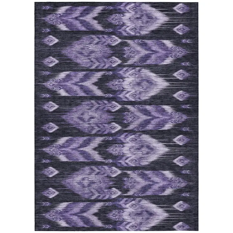 5' X 8' Purple Lavender And Plum Southwestern Washable Indoor Outdoor Area Rug