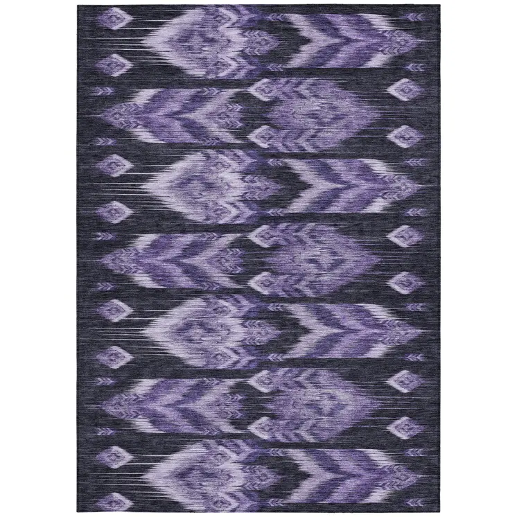 8' X 10' Purple Lavender And Plum Southwestern Washable Indoor Outdoor Area Rug