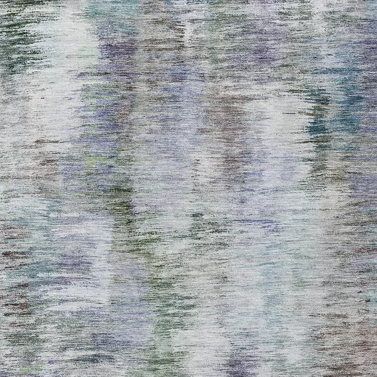 8' X 10' Green Gray And Purple Abstract Washable Indoor Outdoor Area Rug