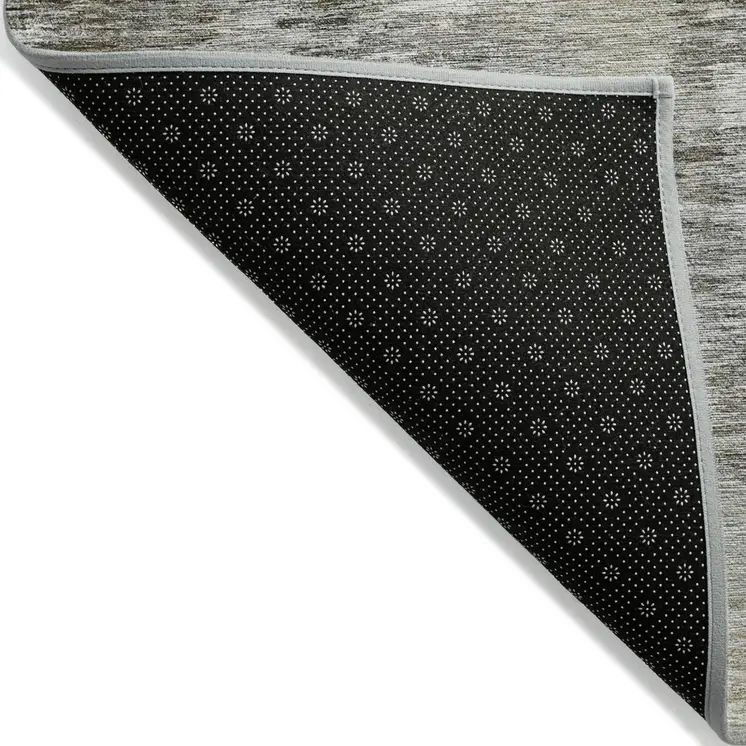 10' X 14' Brown And Taupe Abstract Washable Indoor Outdoor Area Rug