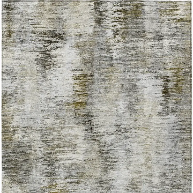 10' X 14' Brown And Taupe Abstract Washable Indoor Outdoor Area Rug