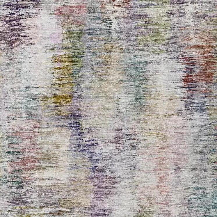 9' X 12' Plum Purple And Ivory Abstract Washable Indoor Outdoor Area Rug