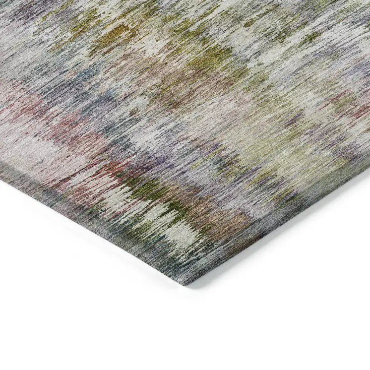 10' X 14' Plum Purple And Ivory Abstract Washable Indoor Outdoor Area Rug