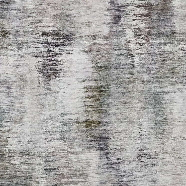 3' X 5' Taupe Gray And Silver Abstract Washable Indoor Outdoor Area Rug