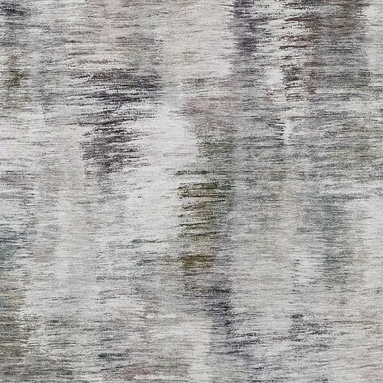 5' X 8' Taupe Gray And Silver Abstract Washable Indoor Outdoor Area Rug