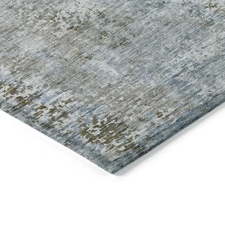 5' X 8' Brown Taupe And Gray Abstract Washable Indoor Outdoor Area Rug