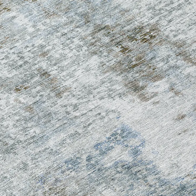 8' Brown Taupe And Gray Round Abstract Washable Indoor Outdoor Area Rug