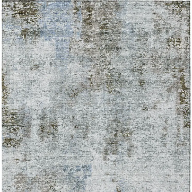 8' X 10' Brown Taupe And Gray Abstract Washable Indoor Outdoor Area Rug