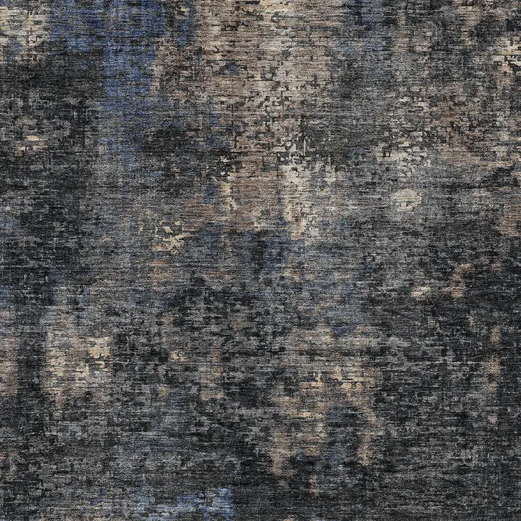 10' X 14' Charcoal Gray And Silver Abstract Washable Indoor Outdoor Area Rug