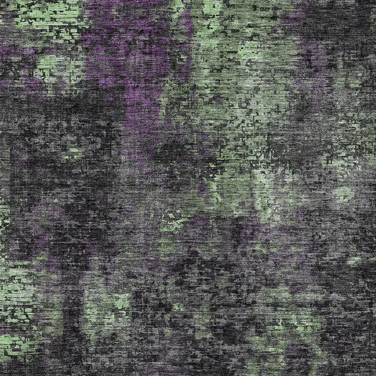 8' X 10' Gray Purple And Charcoal Abstract Washable Indoor Outdoor Area Rug