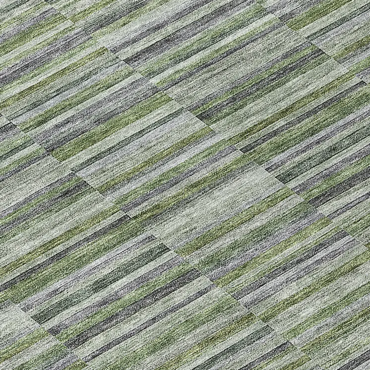 8' Olive Green And Gray Round Striped Washable Indoor Outdoor Area Rug
