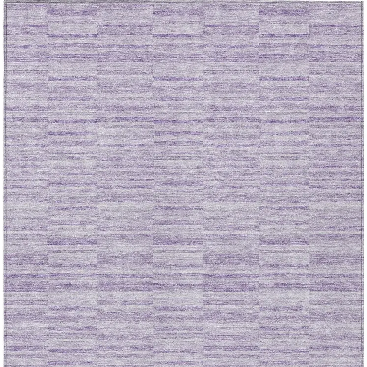 3' X 5' Plum And Purple Striped Washable Indoor Outdoor Area Rug