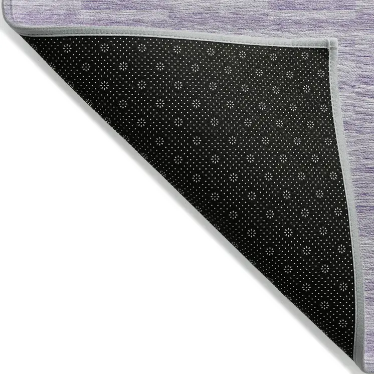 10' X 14' Plum And Purple Striped Washable Indoor Outdoor Area Rug
