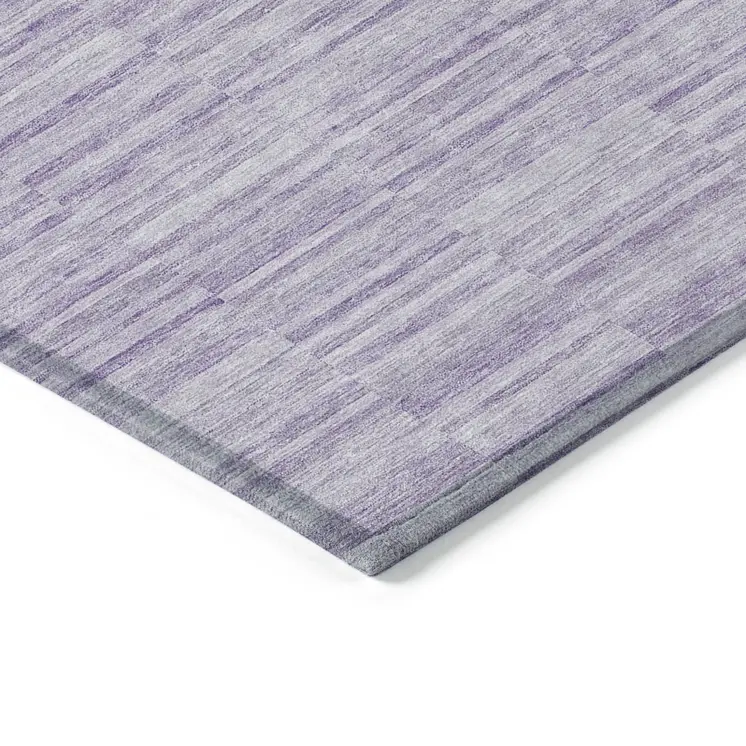 10' X 14' Plum And Purple Striped Washable Indoor Outdoor Area Rug