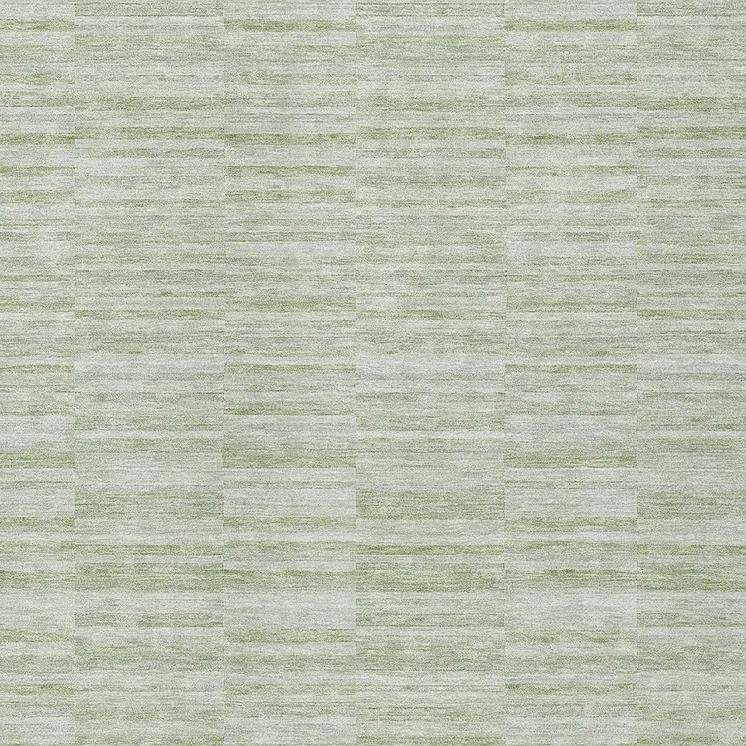 3' X 5' Sage And Green Striped Washable Indoor Outdoor Area Rug