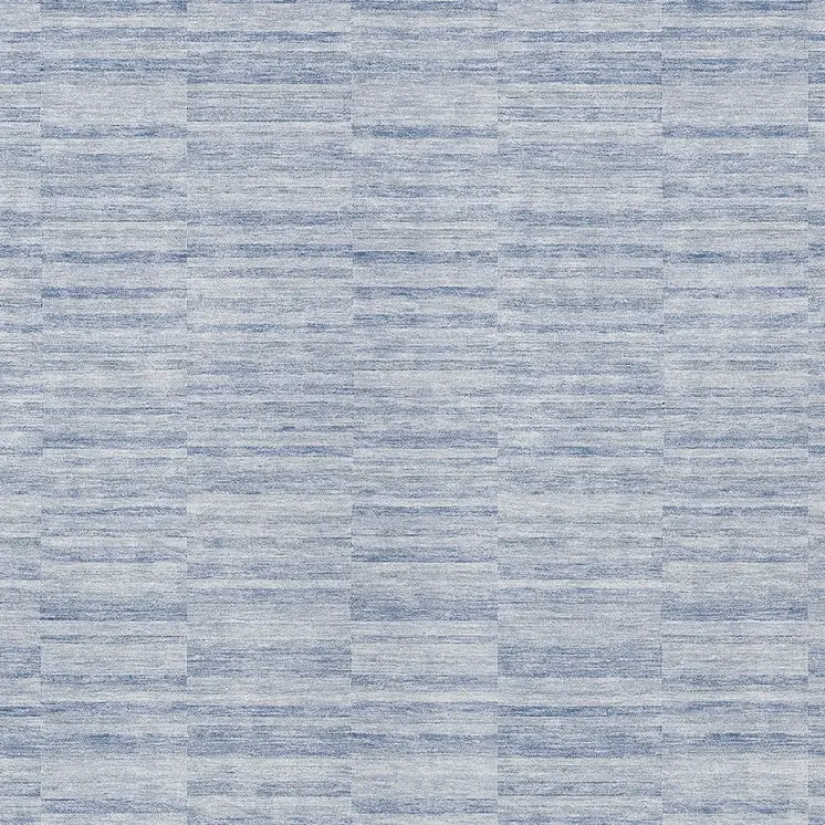 3' X 5' Sky Blue And Denim Blue Striped Washable Indoor Outdoor Area Rug