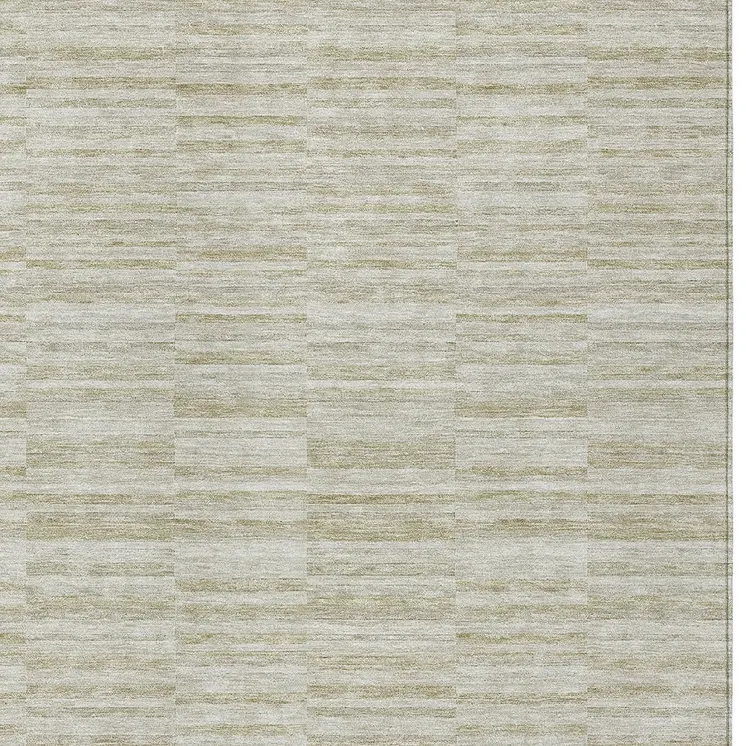5' X 8' Taupe Beige And Tan Striped Washable Indoor Outdoor Area Rug