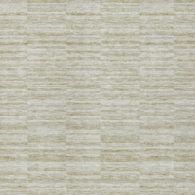 9' X 12' Taupe Beige And Tan Striped Washable Indoor Outdoor Area Rug