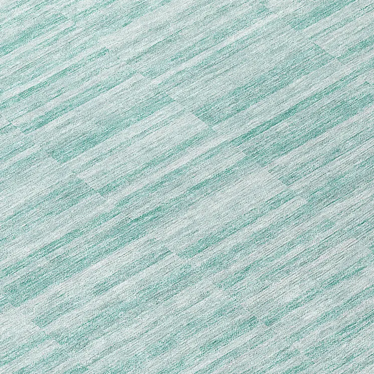8' Turquoise Teal Blue And Gray Round Striped Washable Indoor Outdoor Area Rug
