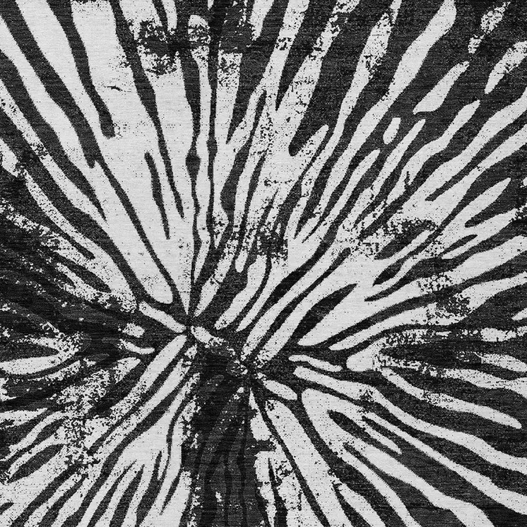 10' X 14' Black Charcoal And Ivory Abstract Washable Indoor Outdoor Area Rug