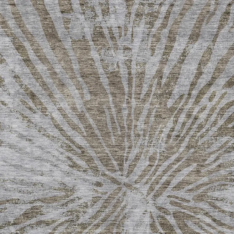 10' X 14' Brown And Gray Abstract Washable Indoor Outdoor Area Rug