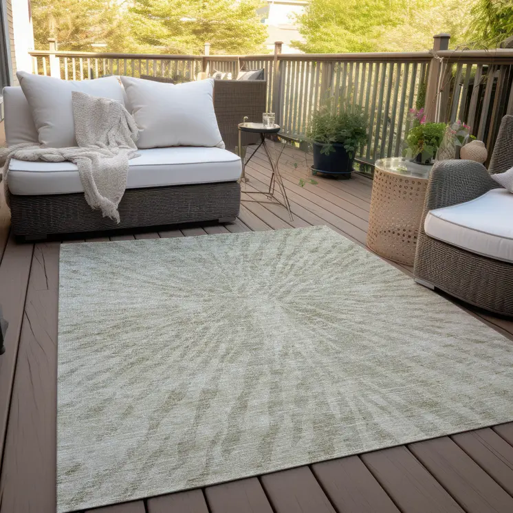 5' X 8' Taupe And Beige Abstract Washable Indoor Outdoor Area Rug