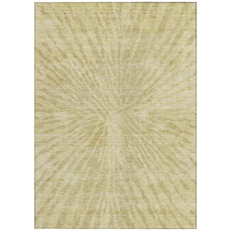 8' X 10' Wheat Beige And Tan Abstract Washable Indoor Outdoor Area Rug