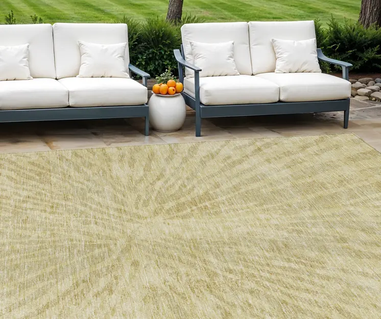 8' X 10' Wheat Beige And Tan Abstract Washable Indoor Outdoor Area Rug