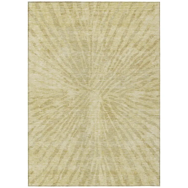 8' X 10' Wheat Beige And Tan Abstract Washable Indoor Outdoor Area Rug