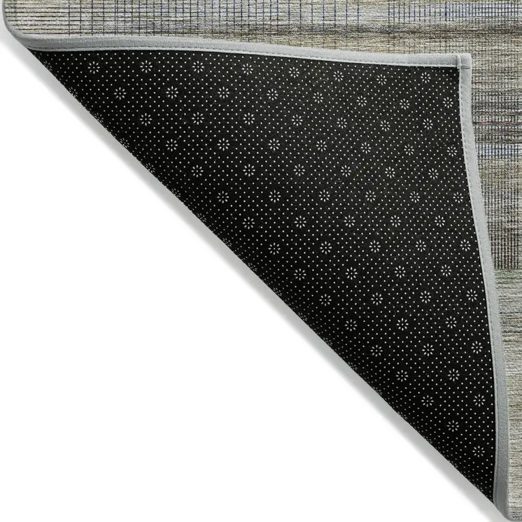 3' X 5' Khaki Tan And Beige Striped Washable Indoor Outdoor Area Rug
