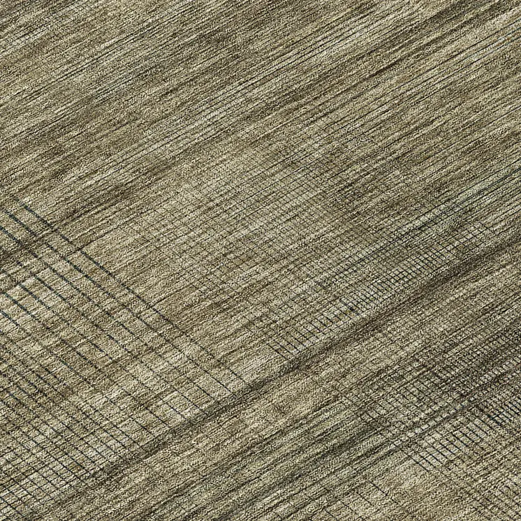 8' Brown Beige And Taupe Round Striped Washable Indoor Outdoor Area Rug