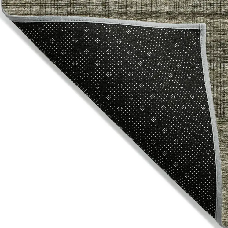 10' X 14' Brown Beige And Taupe Striped Washable Indoor Outdoor Area Rug