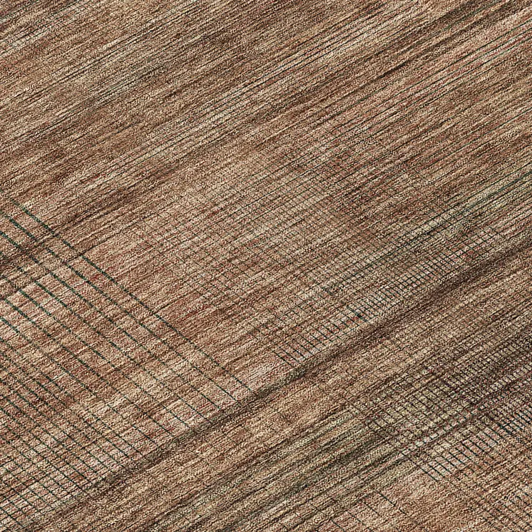 8' Orange Copper And Brown Round Striped Washable Indoor Outdoor Area Rug