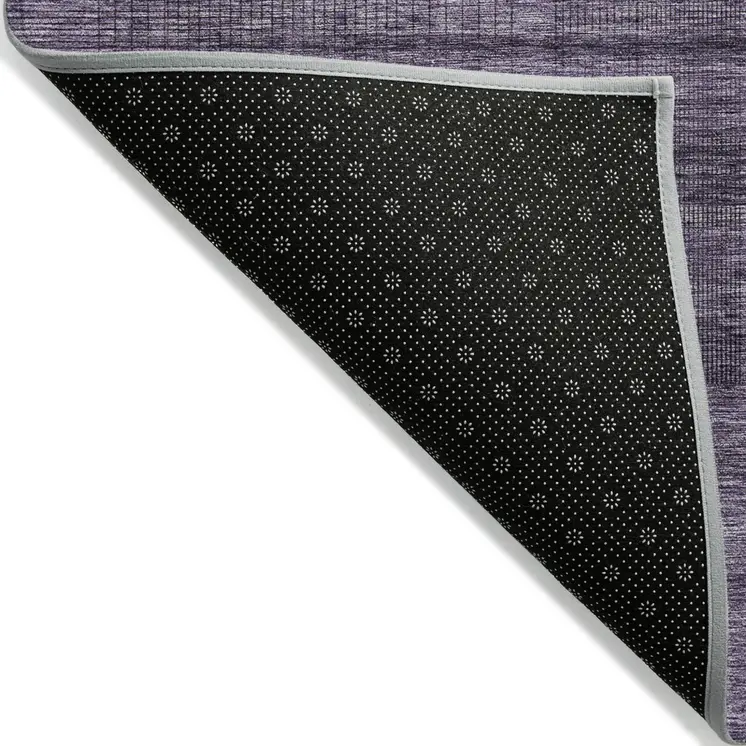 3' X 5' Plum Purple And Gray Striped Washable Indoor Outdoor Area Rug